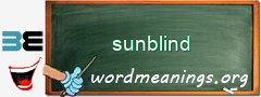 WordMeaning blackboard for sunblind